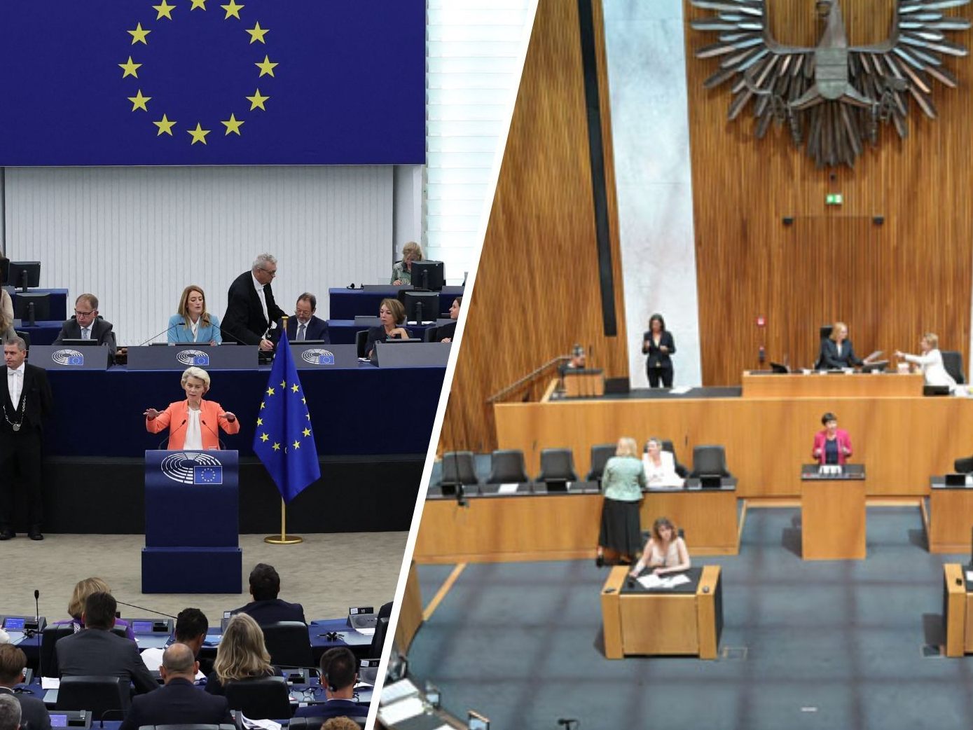 Das sind die Unterschiede zwischen EU-Parlament und Nationalrat. Das sind die Unterschiede zwischen EU-Parlament und Nationalrat.
