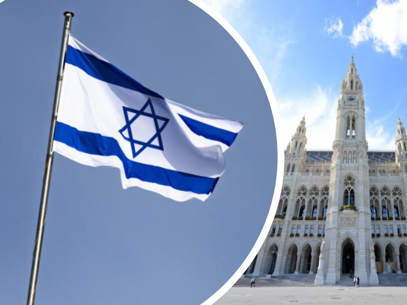 Auch das Wiener Rathaus hisste aus Solidarität die israelische Flagge.