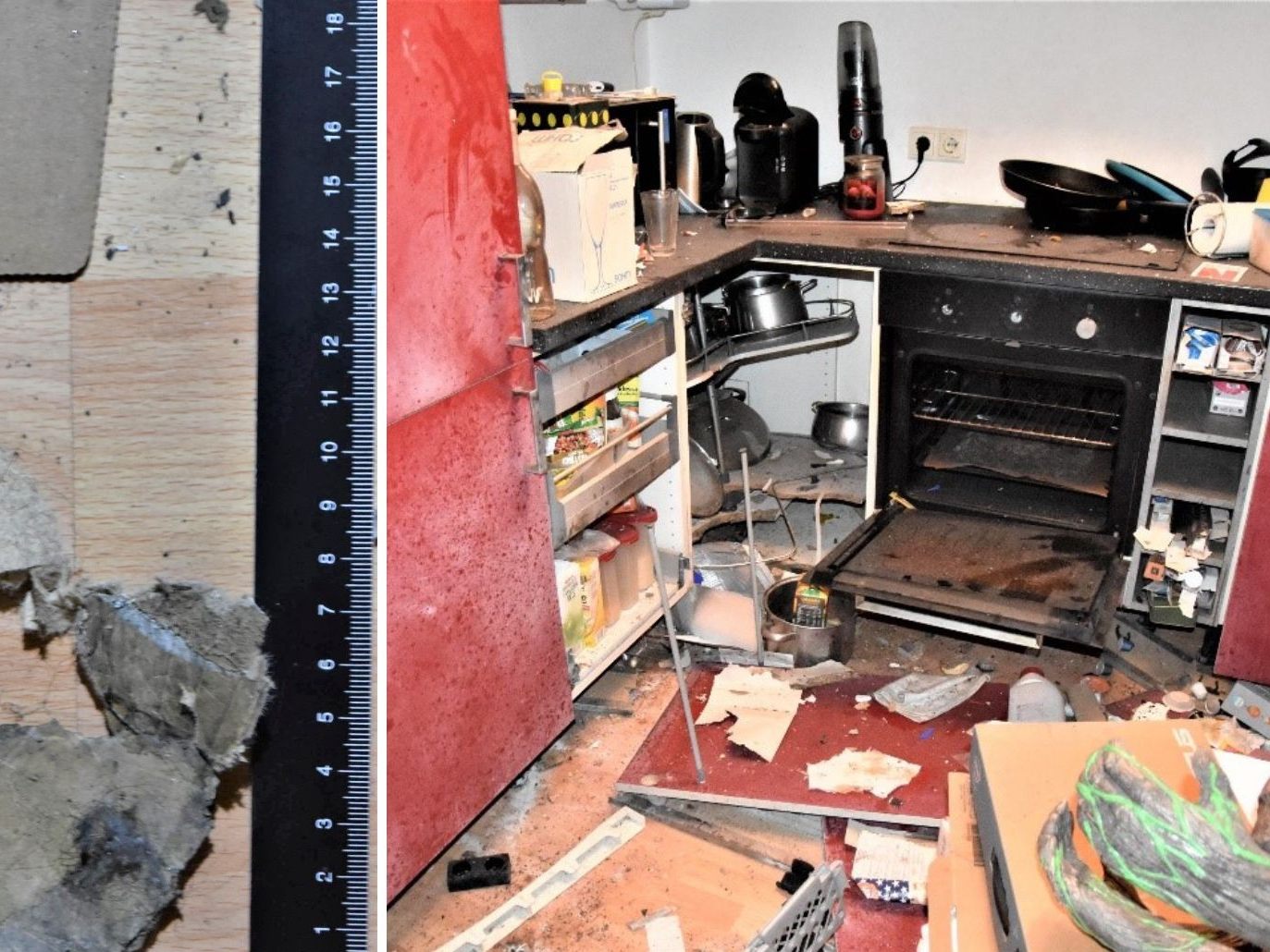 Als hätte eine Bombe eingeschlagen: Die Küche in der Wohnung in Wien-Leopoldstadt war nach der Böller-Explosion komplett zerstört. Als hätte eine Bombe eingeschlagen: Die Küche in der Wohnung in Wien-Leopoldstadt war nach der Böller-Explosion komplett zerstört.