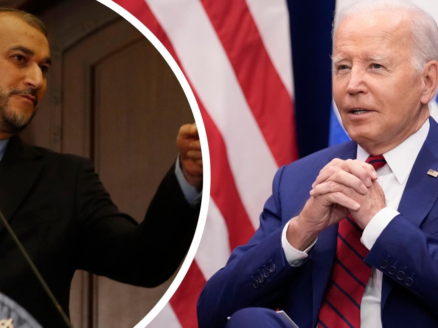 Biden will Israels Recht auf Selbstverteidigung bekräftigen - Der Iran spricht Drohungen aus.