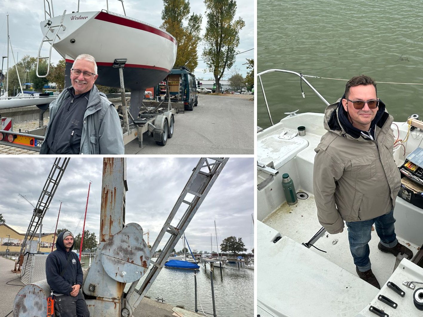 Der Harder Hafen wird derzeit winterfest gemacht. Boote werden aus dem See geholt. Der Harder Hafen wird derzeit winterfest gemacht. Boote werden aus dem See geholt.