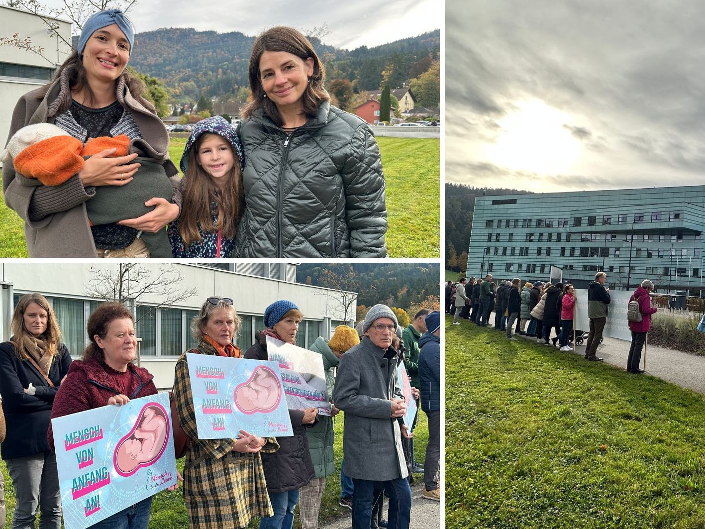 Vor dem LKH in Bregenz wurde gegen Abtreibungen protestiert.