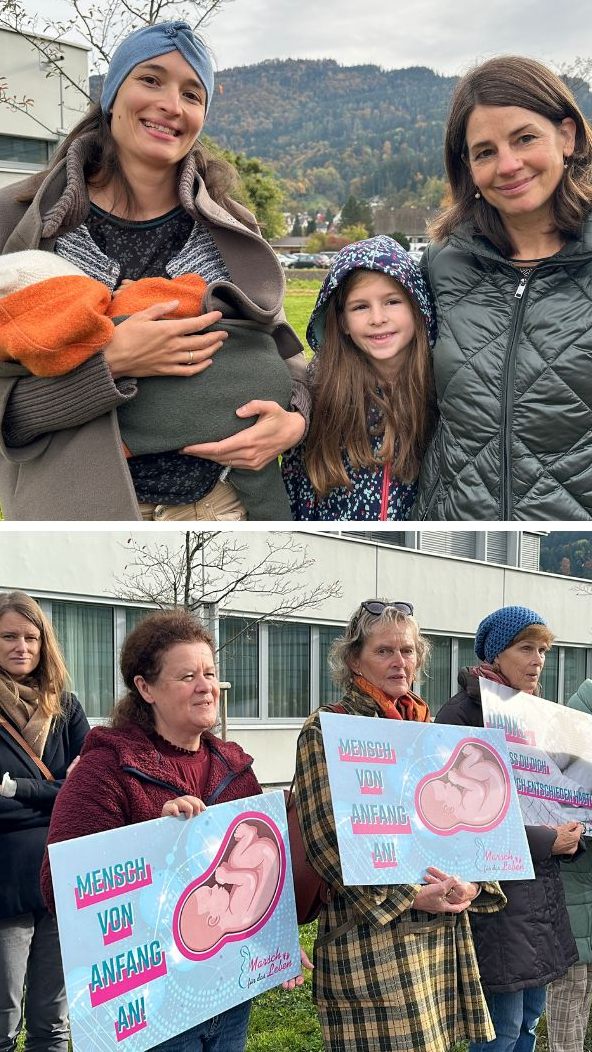Vor dem LKH in Bregenz wurde gegen Abtreibungen protestiert.