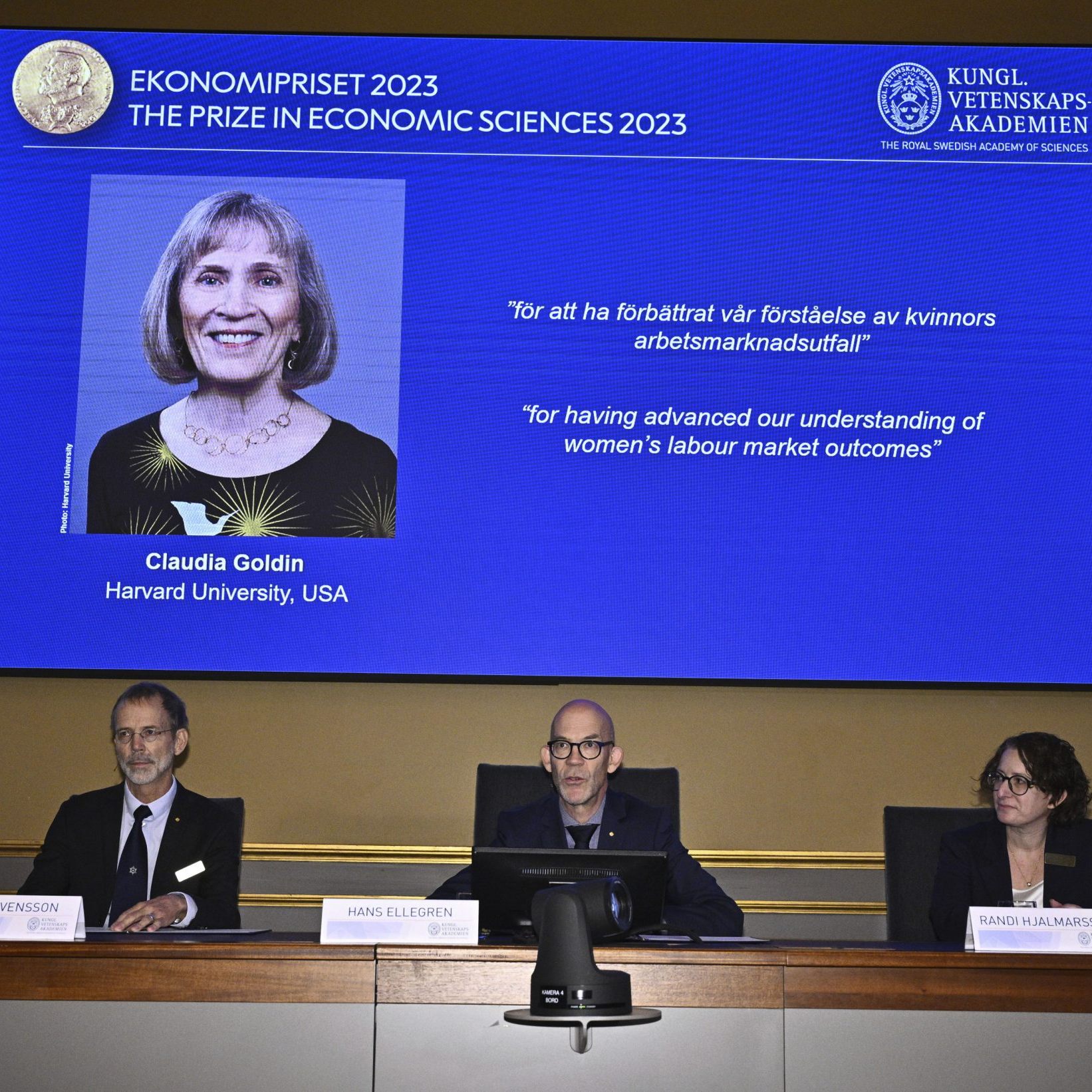 Der Nobelpreis für Wirtschaft geht an Claudia Goldin.