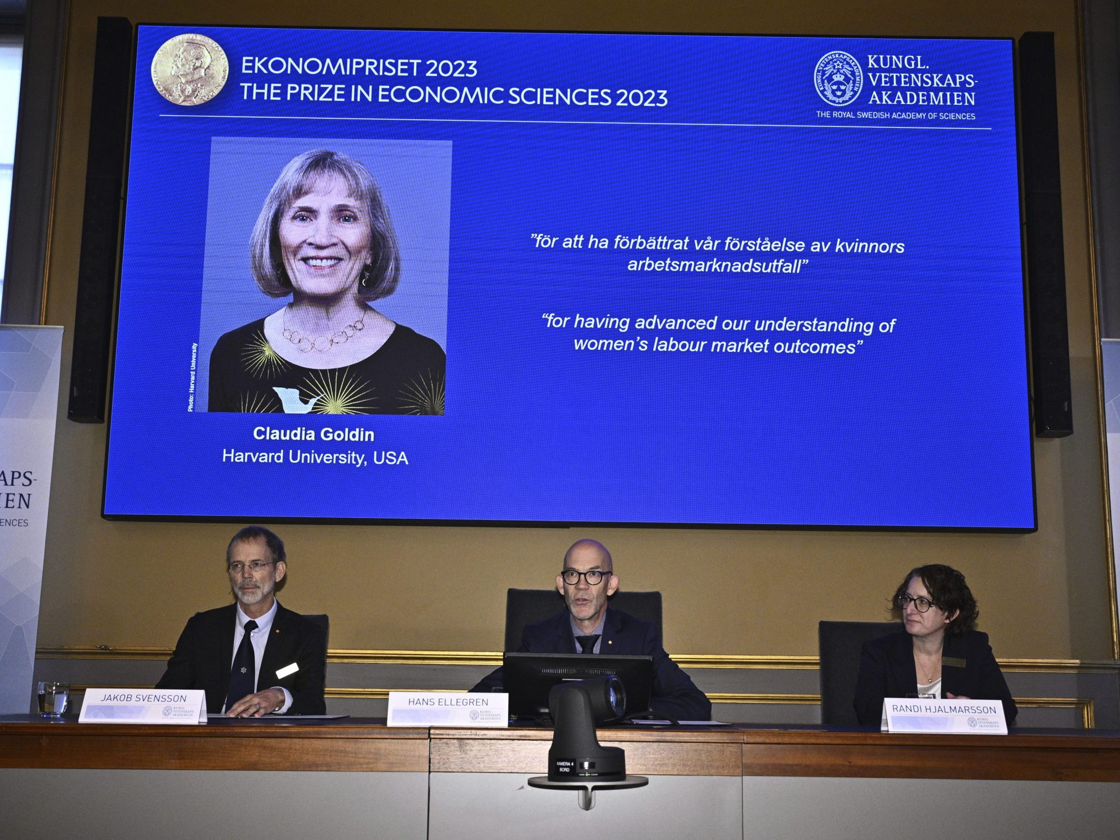 Der Nobelpreis für Wirtschaft geht an Claudia Goldin.