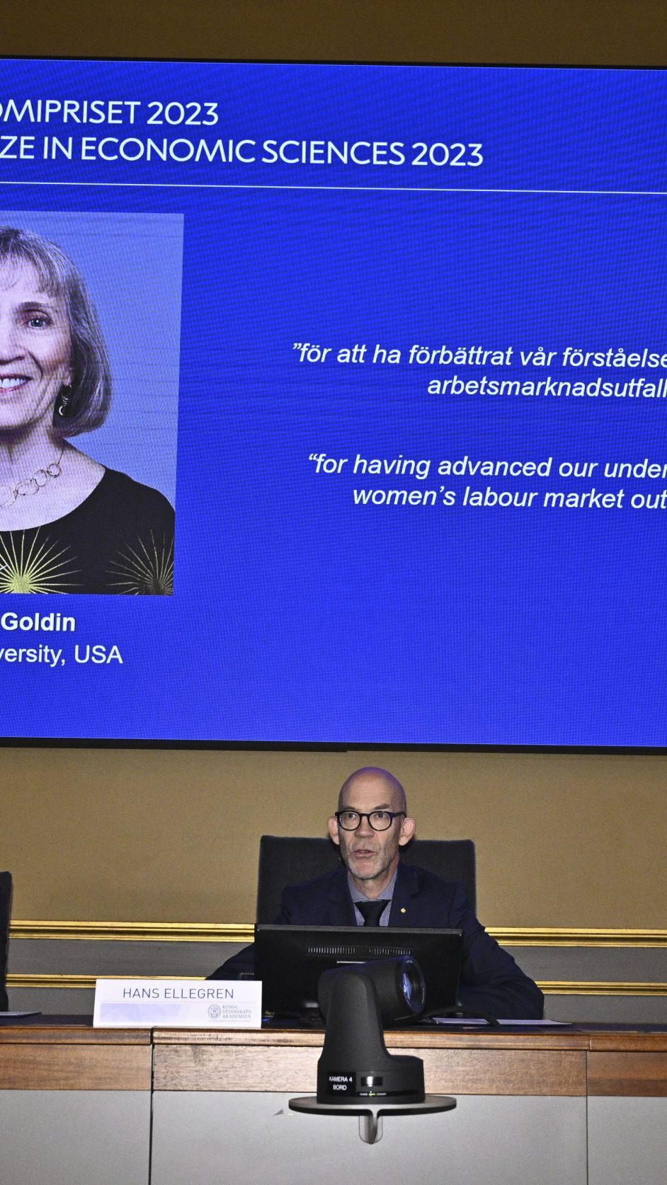 Der Nobelpreis für Wirtschaft geht an Claudia Goldin.