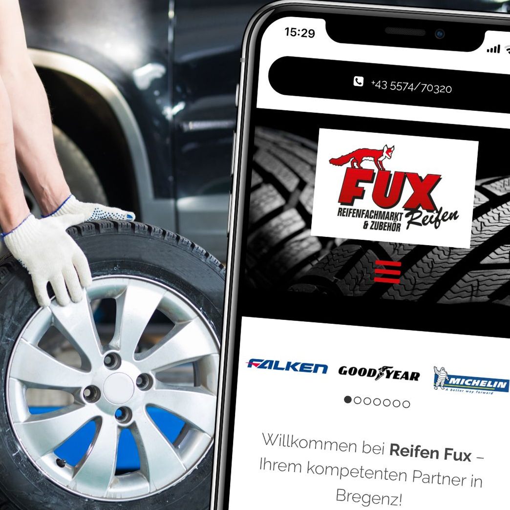 Das Angebot bei Reifen Fux umfasst eine breite Palette von Marken wie Goodyear, Continental oder Michelin sowie die dazugehörigen Dienstleistungen.