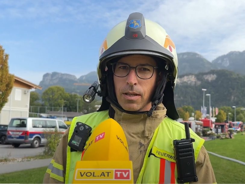 Feuerwehrkommandant Mathias Österle. Feuerwehrkommandant Mathias Österle.