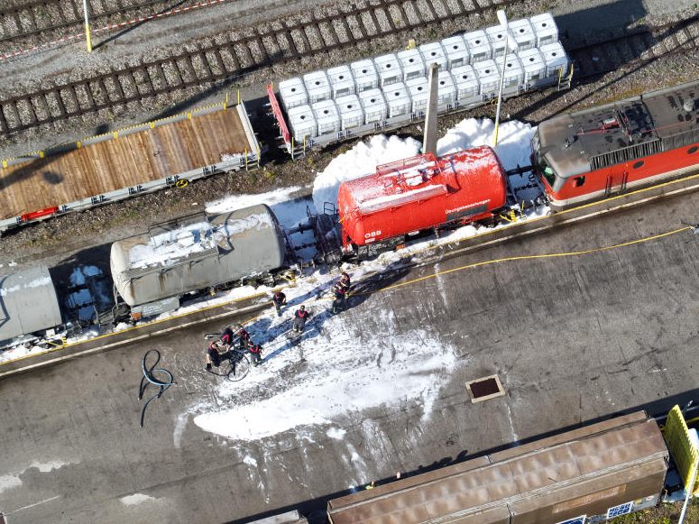 Am Samstag fand am Wiener Zentralverschiebebahnhof eine Großübung zu einem Zugcrash statt.