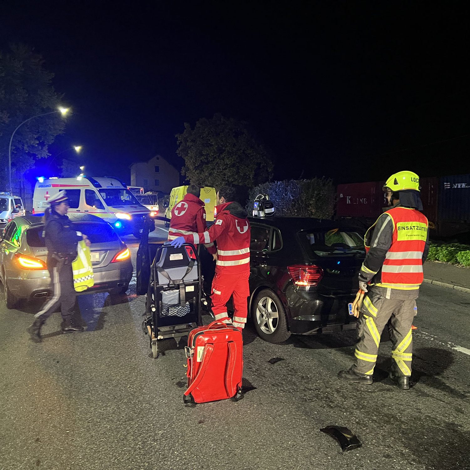 Feuerwehr Lochau im Einsatz.