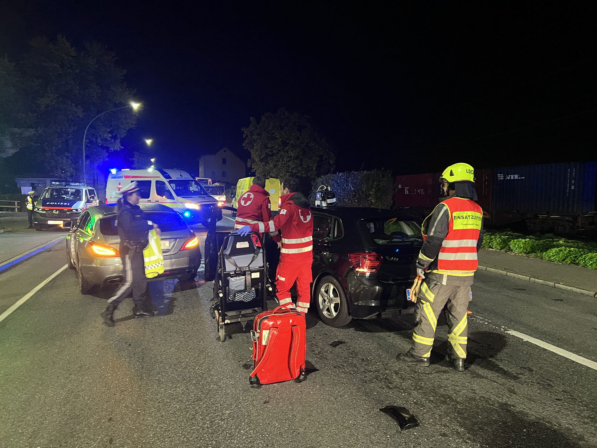 Feuerwehr Lochau im Einsatz.