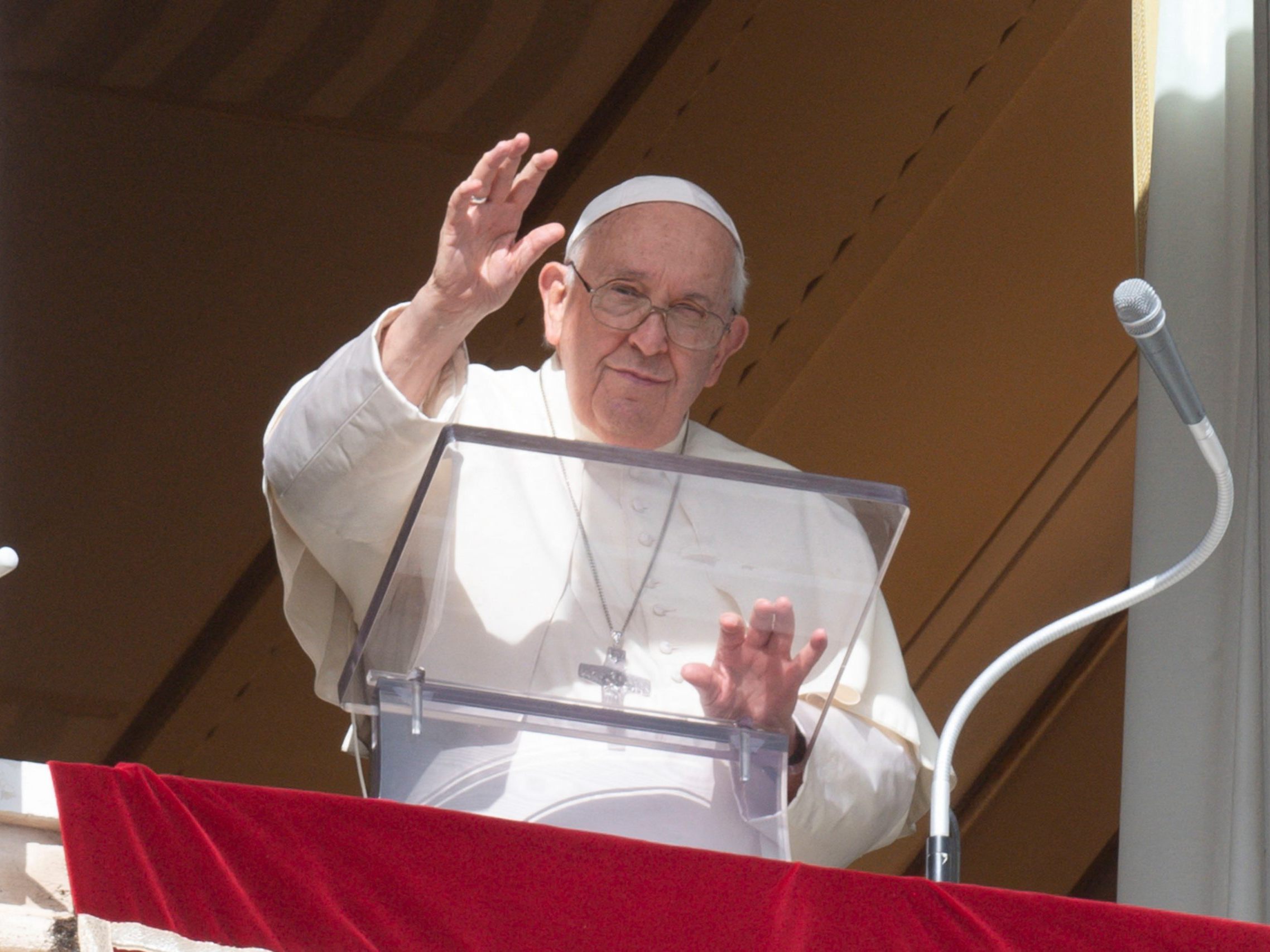 Papst Franziskus beim Angelus-Gebet am Sonntag.