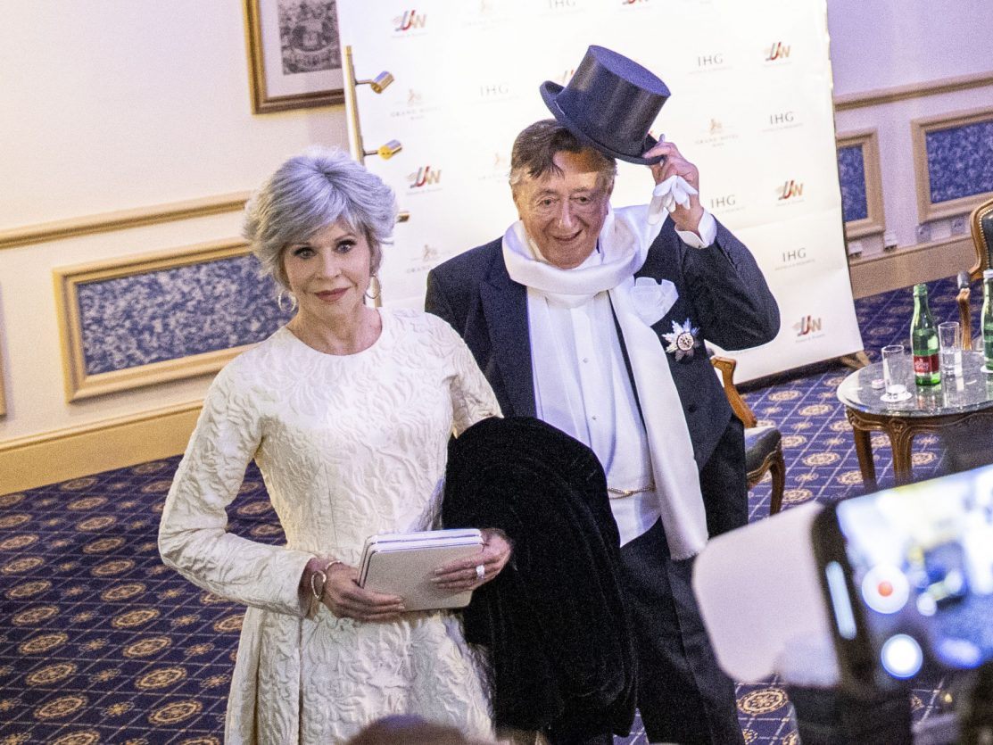 Richard Lugner mit Opernballgast Jane Fonda. Richard Lugner mit Opernballgast Jane Fonda.