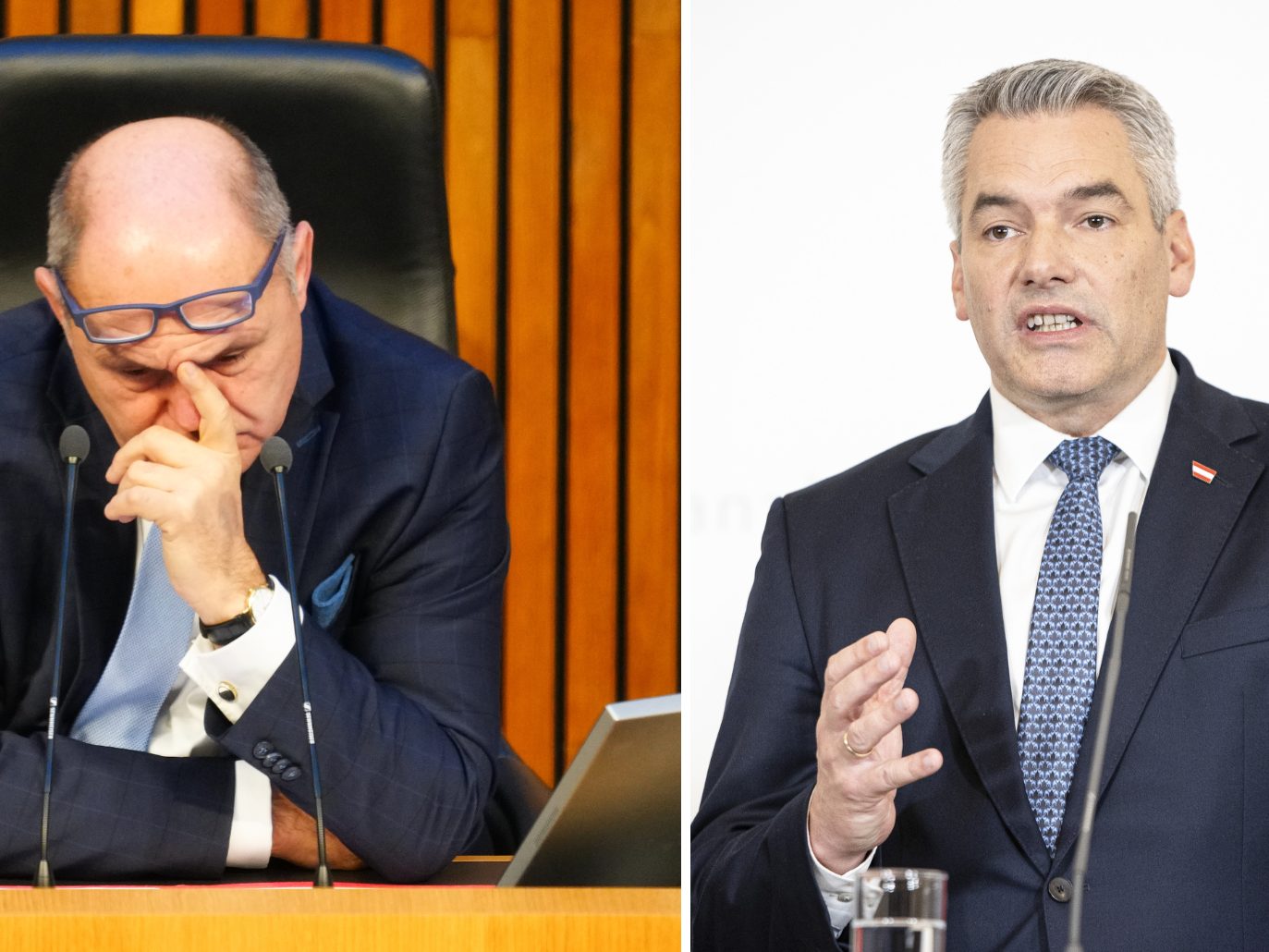 Karl Nehammer steht weiterhin zu Wolfgang Sobotka. Karl Nehammer steht weiterhin zu Wolfgang Sobotka.