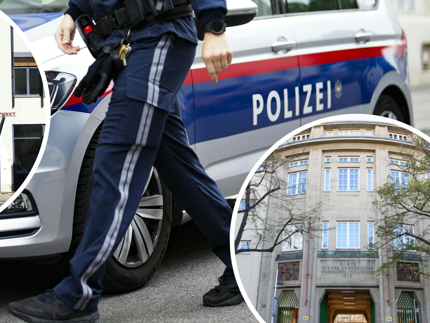 Großeinsatz der Polizei nach Bombendrohungen in Wiener Schulen.