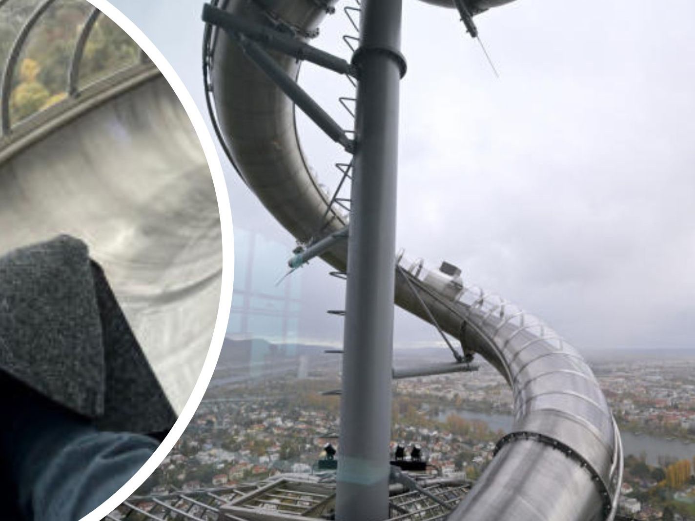 Am Mittwoch wurde am Wiener Donauturm die höchste Rutsche Europas eröffnet. Am Mittwoch wurde am Wiener Donauturm die höchste Rutsche Europas eröffnet.