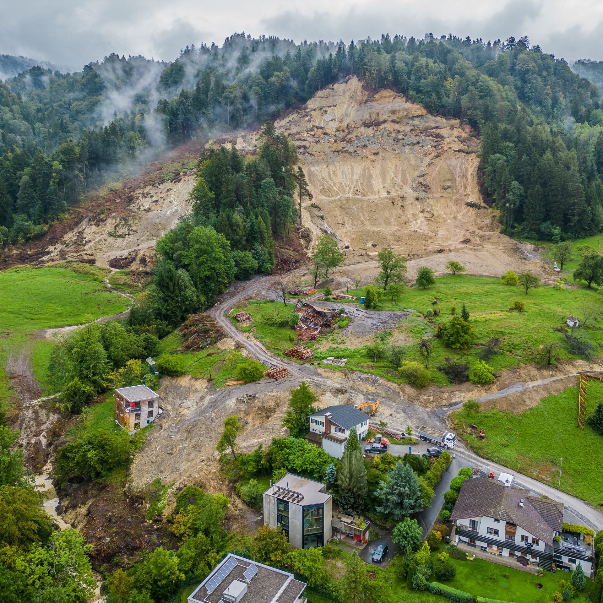 Der Hangrutsch in Hörbranz kommt nicht zur Ruhe.