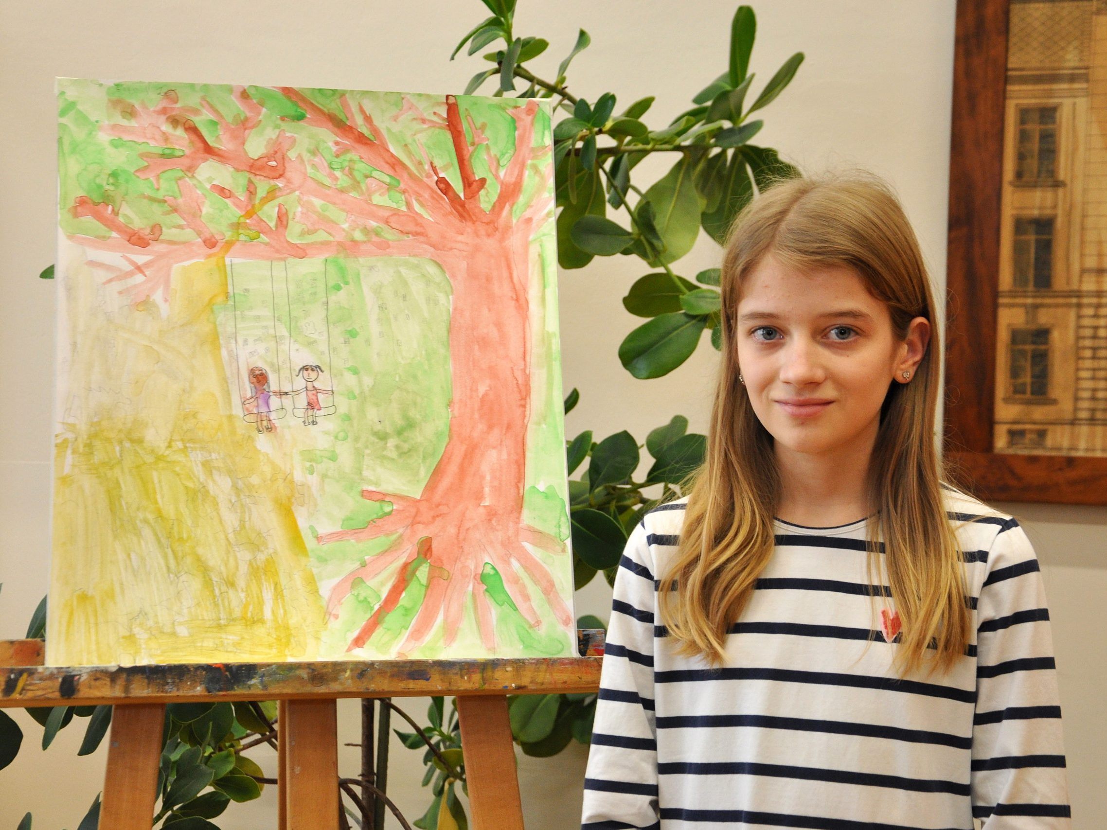 Lara Nielsen (11 Jahre) mit ihrer Interpretation des Themas „Mut zum Träumen“. Lara Nielsen (11 Jahre) mit ihrer Interpretation des Themas „Mut zum Träumen“.