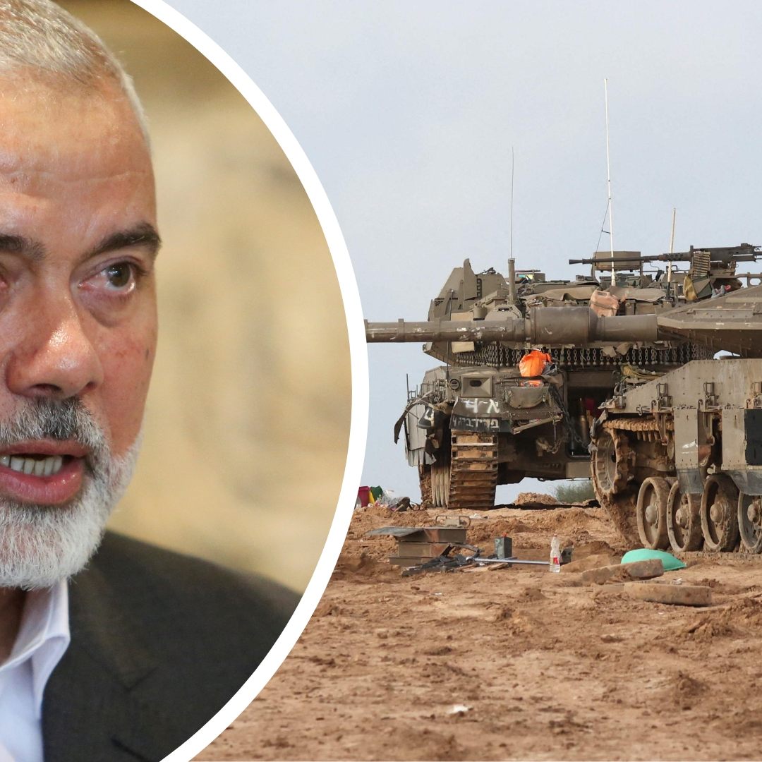 Hamas-Chef Ismail Haniyeh (r.) erwartet einen baldigen Waffenstillstand mit Israel.
