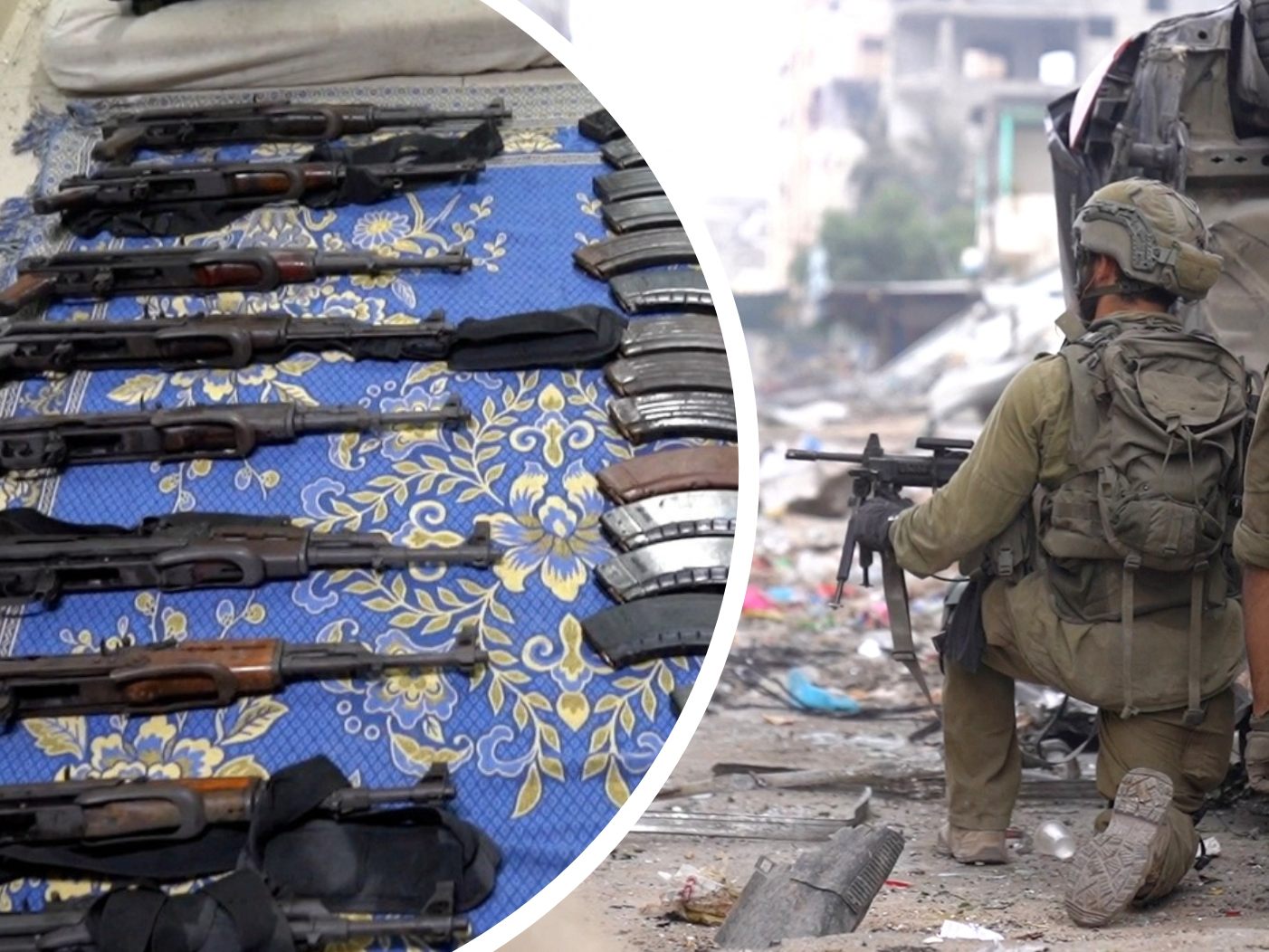 Israels Armee behauptet Hamas-Waffen im Al-Shifa-Spital sichergestellt zu haben (kleines Bild), das Gesundheitsministerium in Gaza stellt die Angaben in Abrede. Israels Armee behauptet Hamas-Waffen im Al-Shifa-Spital sichergestellt zu haben (kleines Bild), das Gesundheitsministerium in Gaza stellt die Angaben in Abrede.