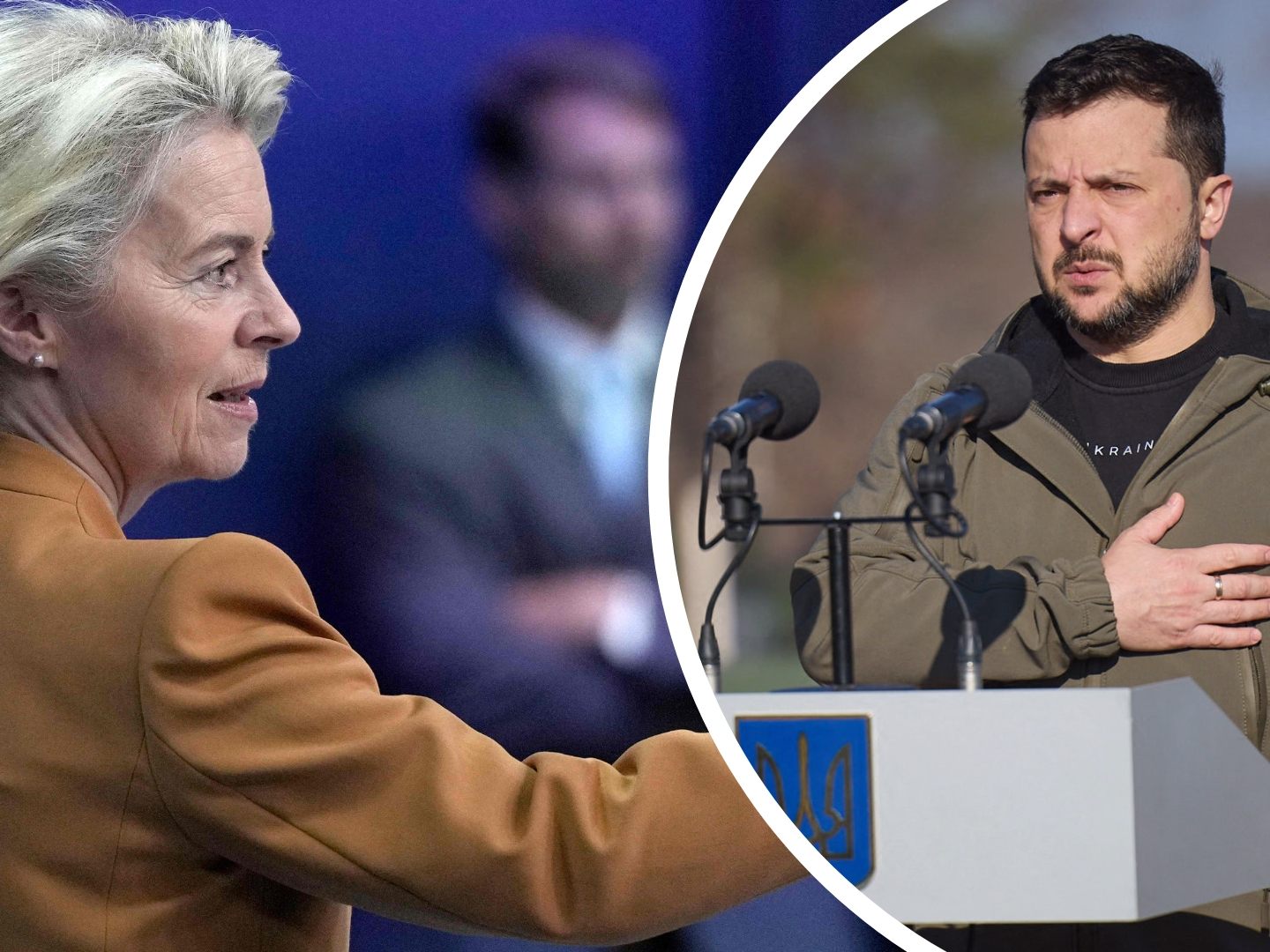 Von der Leyen spricht in der Obersten Rada in Kiew. Von der Leyen spricht in der Obersten Rada in Kiew.