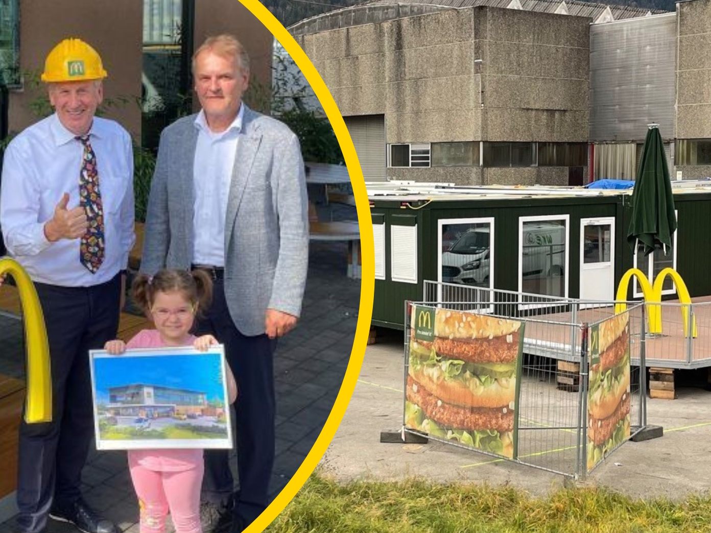 Während der McDonald's in Bürs neu gebaut wird, eröffnet in Nüziders am 1. Dezember ein Pop-Up-Store. Während der McDonald's in Bürs neu gebaut wird, eröffnet in Nüziders am 1. Dezember ein Pop-Up-Store.