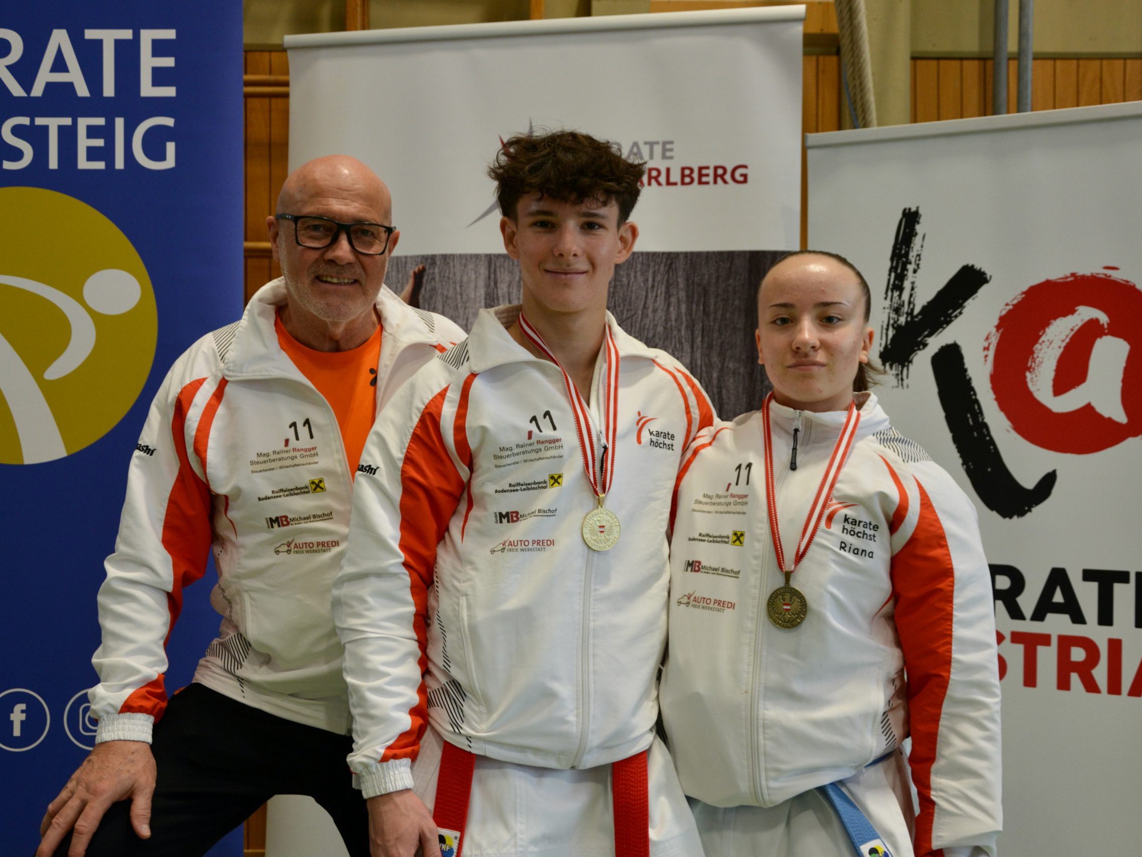 vlnr.: Trainer Walter Braitsch, David Nussbaumer, Riana Maly vlnr.: Trainer Walter Braitsch, David Nussbaumer, Riana Maly