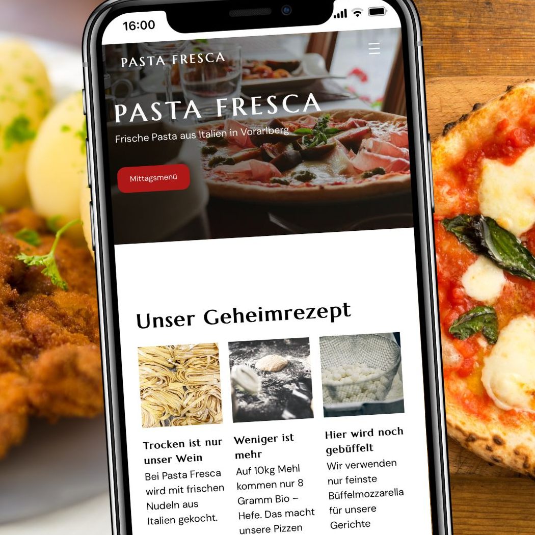 Das Pasta Fresca ist eine wahre Schatzkammer der italienischen Küche, es stehen aber auch klassische österreichische Spezialitäten auf der Speisekarte.