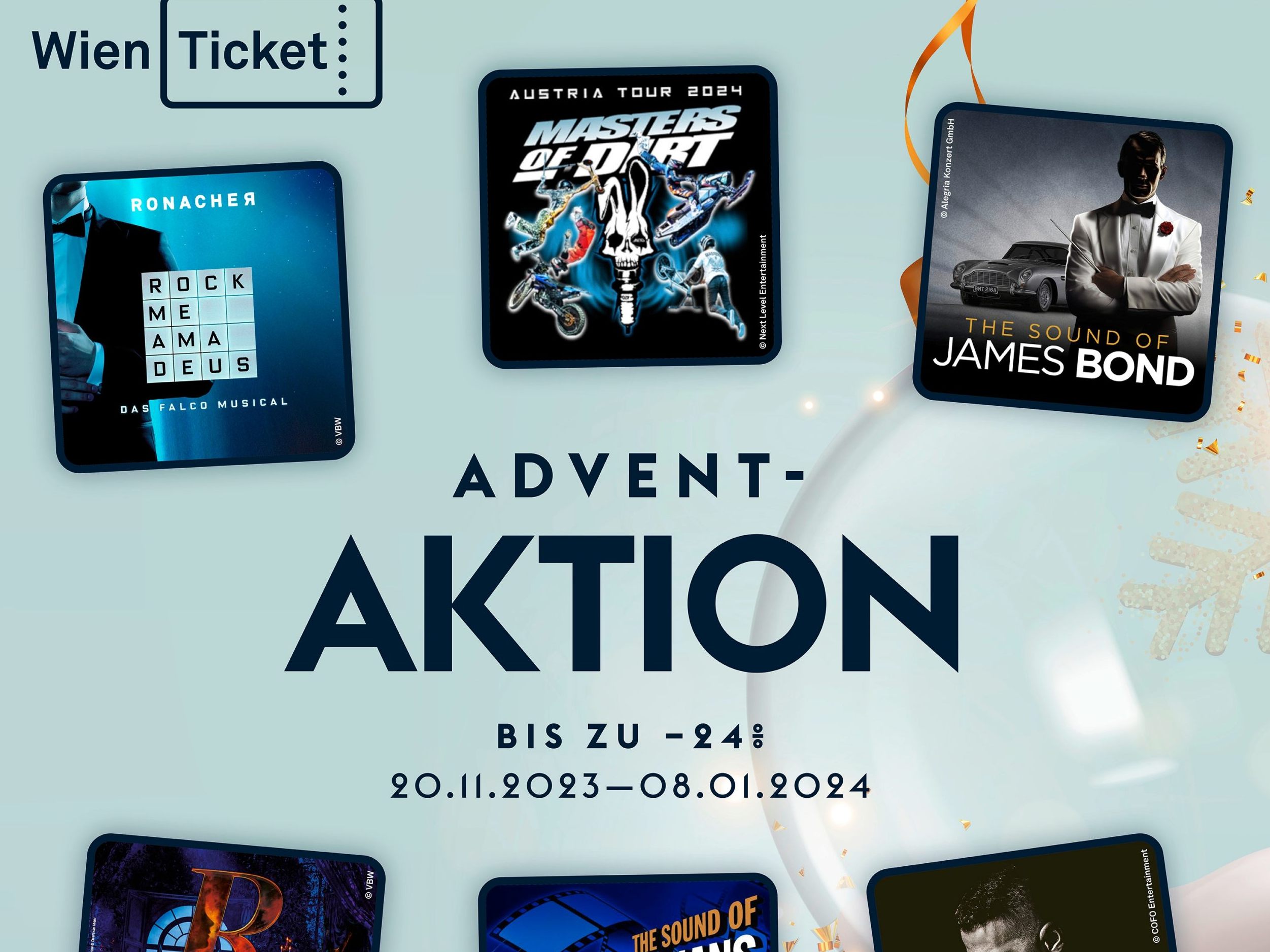 Attraktive Ermäßigungen für Kulturinteressierte bei der Wien Ticket-Adventaktion & Black Days 2023. Attraktive Ermäßigungen für Kulturinteressierte bei der Wien Ticket-Adventaktion & Black Days 2023.