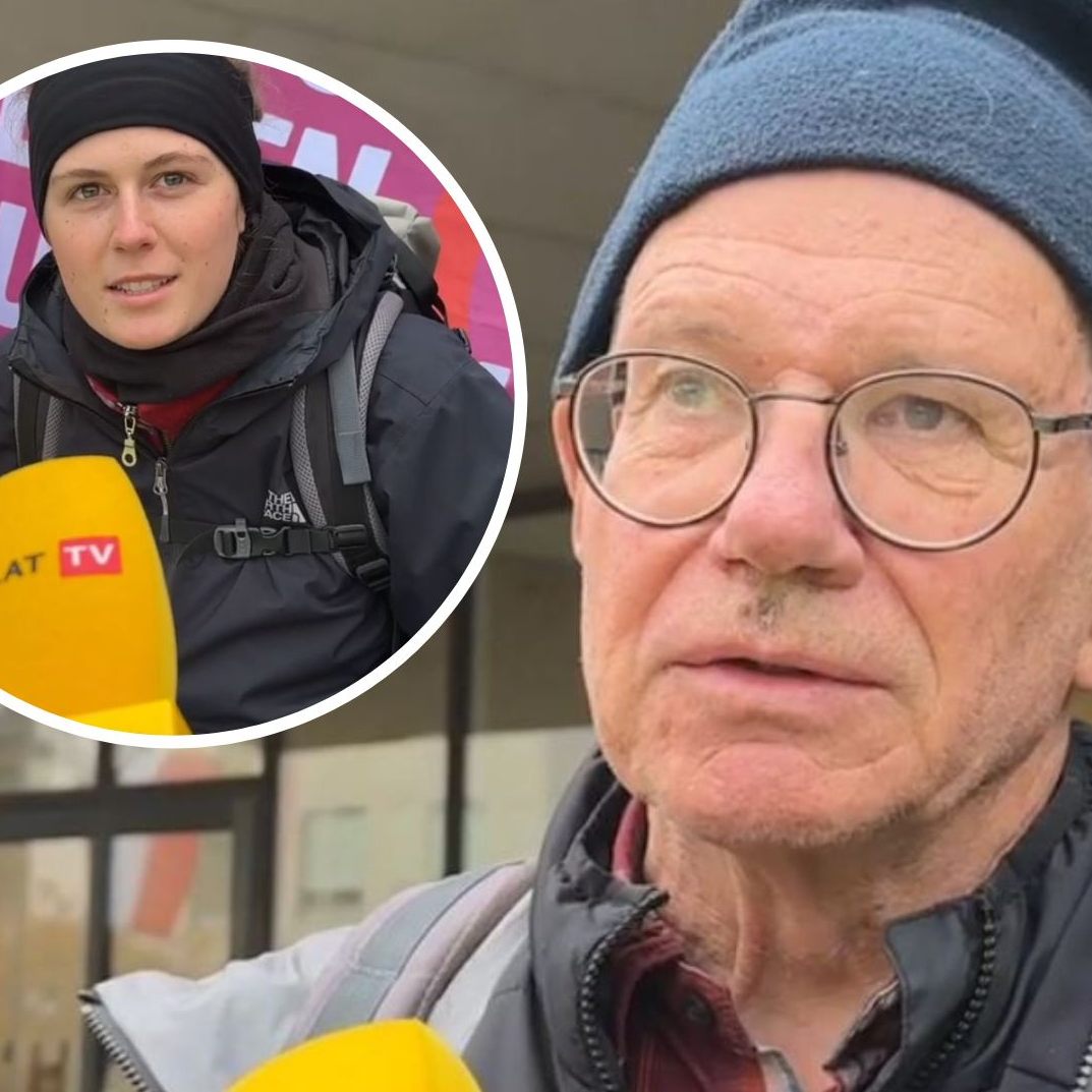 Protestaktion vor dem Landhaus