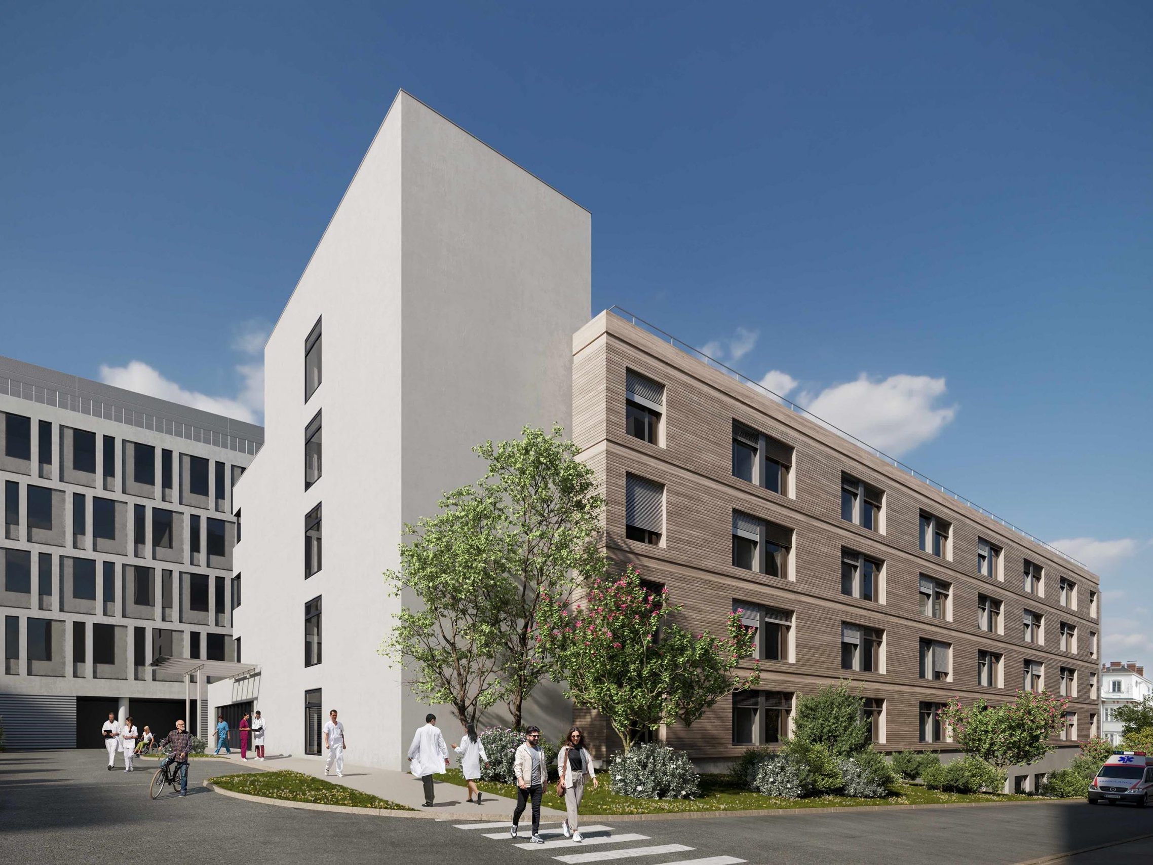 Die neue Bettenstation im AKH Wien wird in Modulbauweise errichtet. Die neue Bettenstation im AKH Wien wird in Modulbauweise errichtet.
