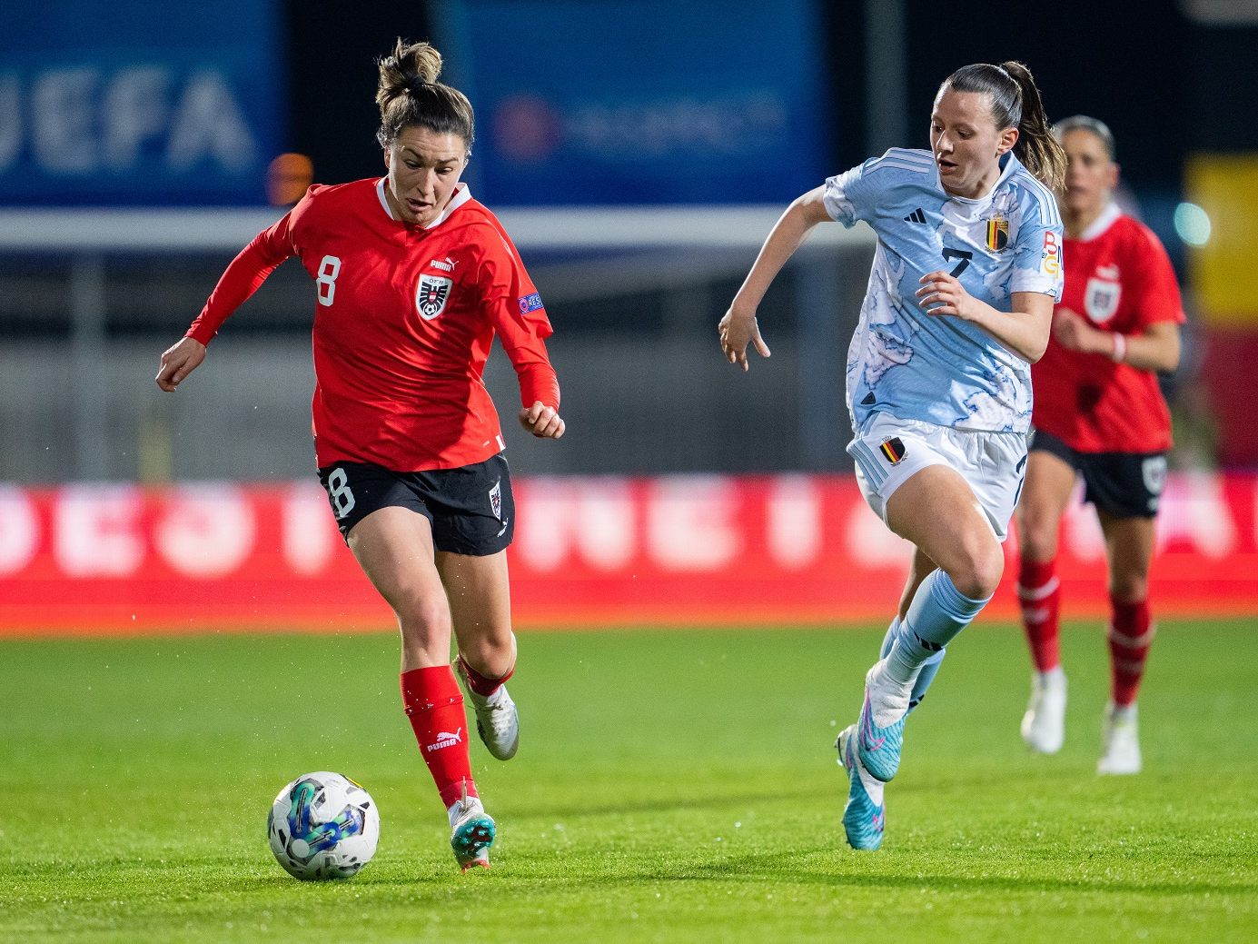 Barbara Dunst bei einem Länderspiel im April in Österreich.