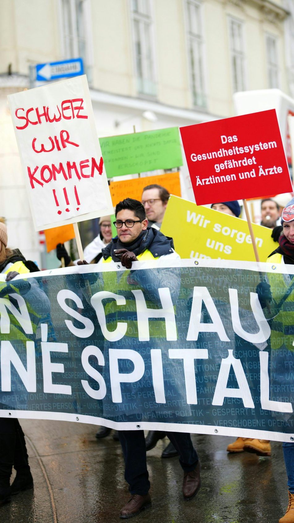 Eine Demonstration der Ärztekammer Wien.