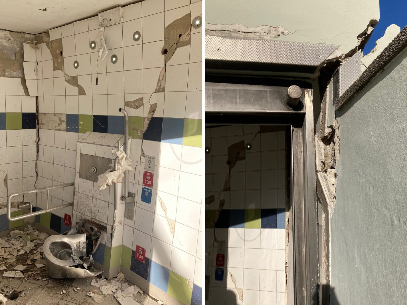 Unbekannte sprengten in Wien eine öffentliche Toilette in die Luft. Unbekannte sprengten in Wien eine öffentliche Toilette in die Luft.