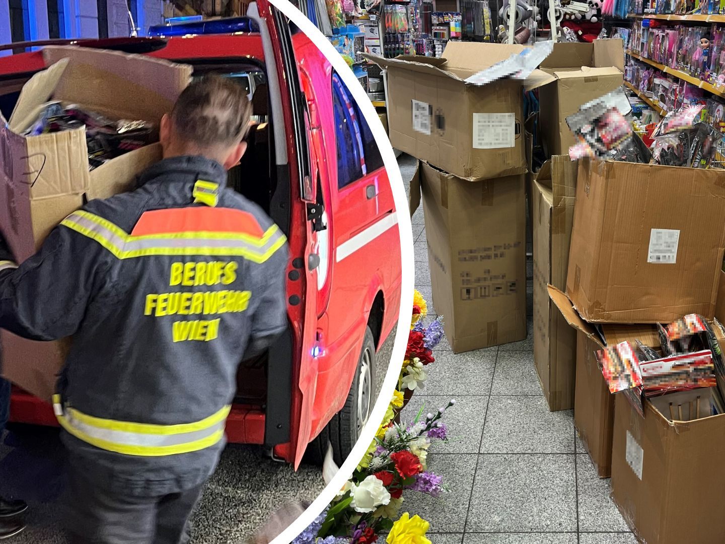 Eine Schwerpunktaktion der Gruppe Sofortmaßnahmen deckte erneut eine illegale Lagerung von Feuerwerkskörpern auf. Eine Schwerpunktaktion der Gruppe Sofortmaßnahmen deckte erneut eine illegale Lagerung von Feuerwerkskörpern auf.