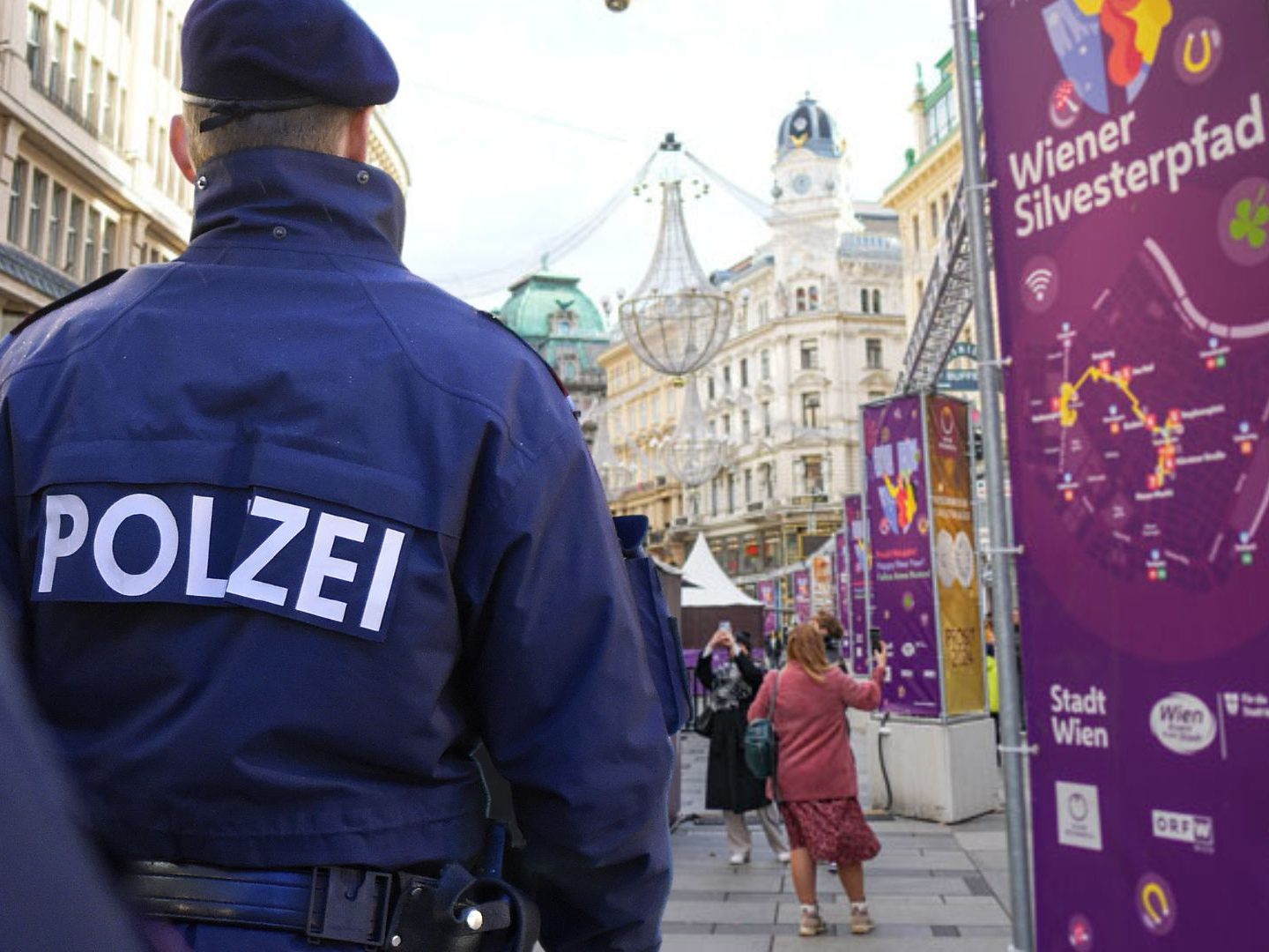 Aktion scharf der Polizei beim Wiener Silvesterpfad.