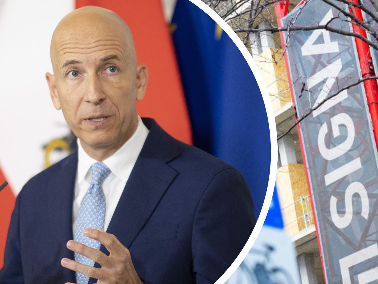 Laut Wirtschaftsminister Martin Kocher (ÖVP) sind die Folgen der Signa-Pleite noch nicht absehbar.