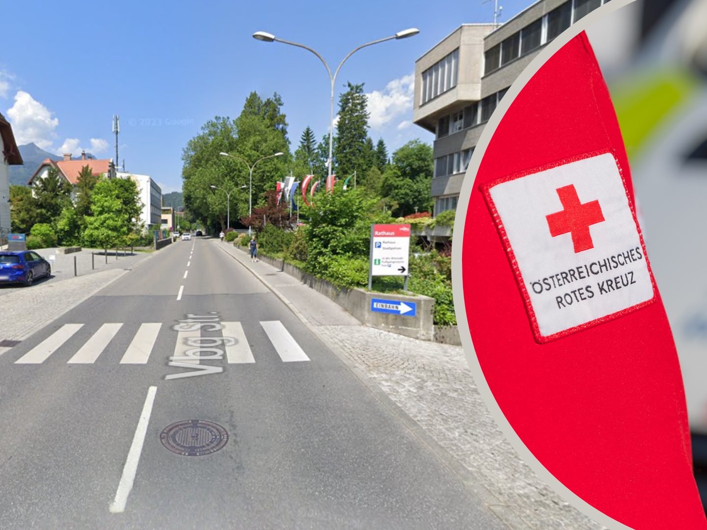 Unfall beim Schutzweg in der Nähe des Rathauses Unfall beim Schutzweg in der Nähe des Rathauses
