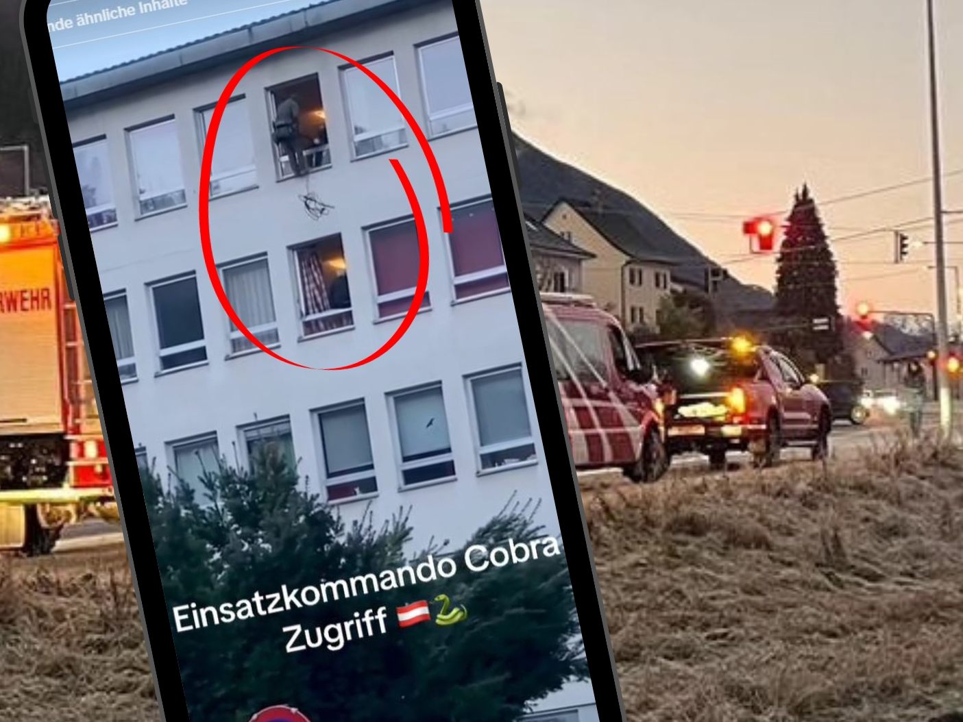 Auch die Feuerwehr wurde als Unterstützung zum Anhaltezentrum in der Carinagasse gerufen.
