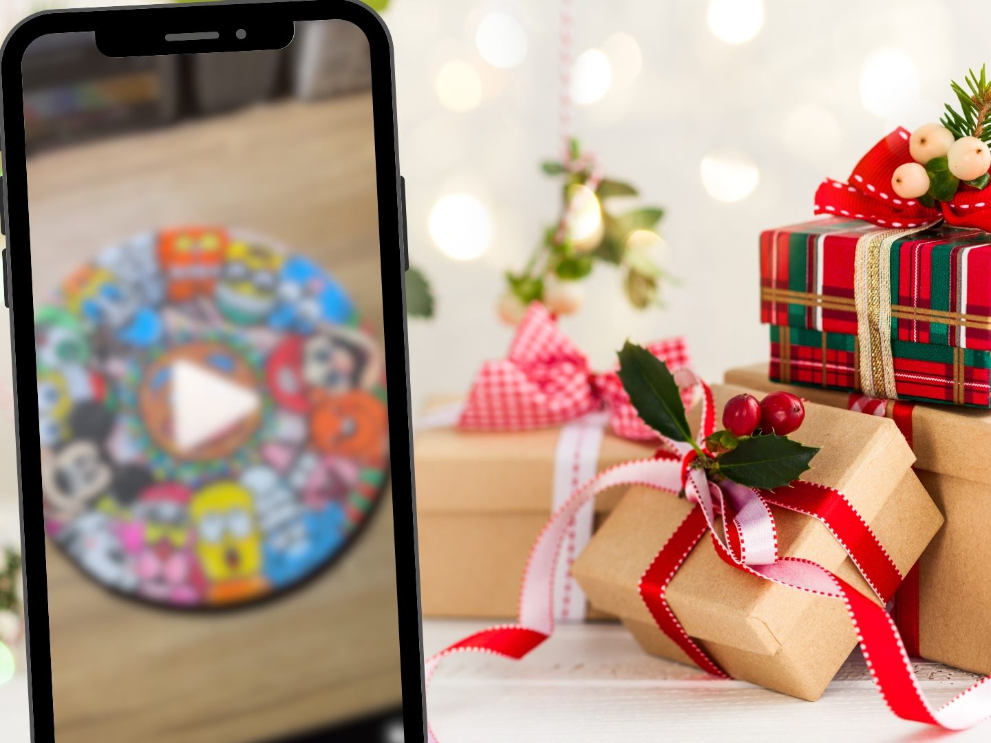 Cartoon Charaktere im Weihnachts-Look