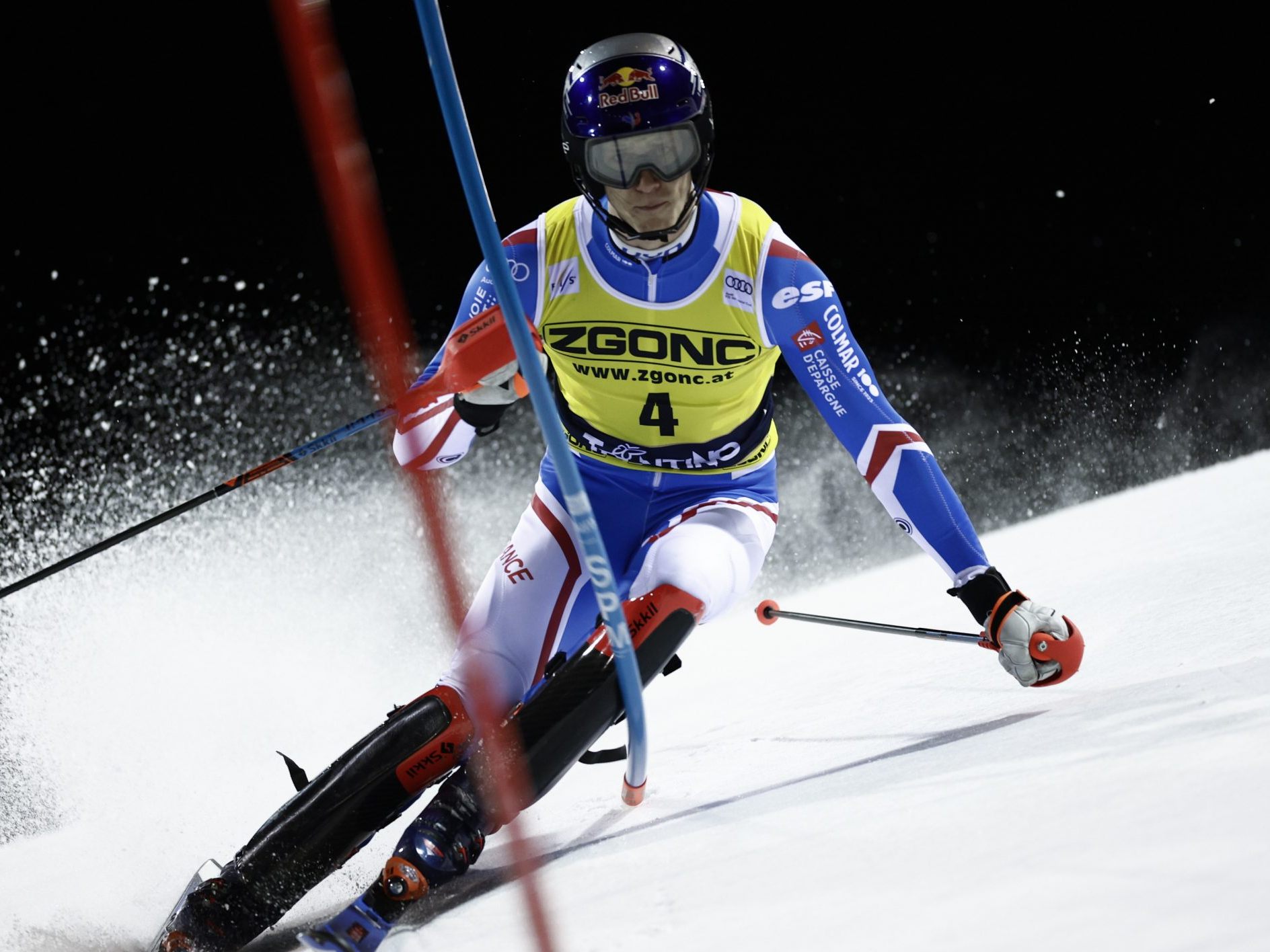 Clement Noel führt nach dem ersten Durchgang beim Slalom in Madonna di Campiglio. Clement Noel führt nach dem ersten Durchgang beim Slalom in Madonna di Campiglio.