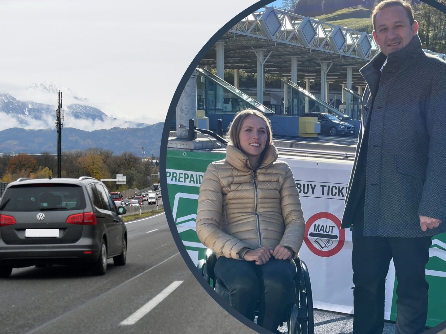 Kira Grünberg mit ASFINAG-Abteilungsleiter Stefan Zangerle. Kira Grünberg mit ASFINAG-Abteilungsleiter Stefan Zangerle.