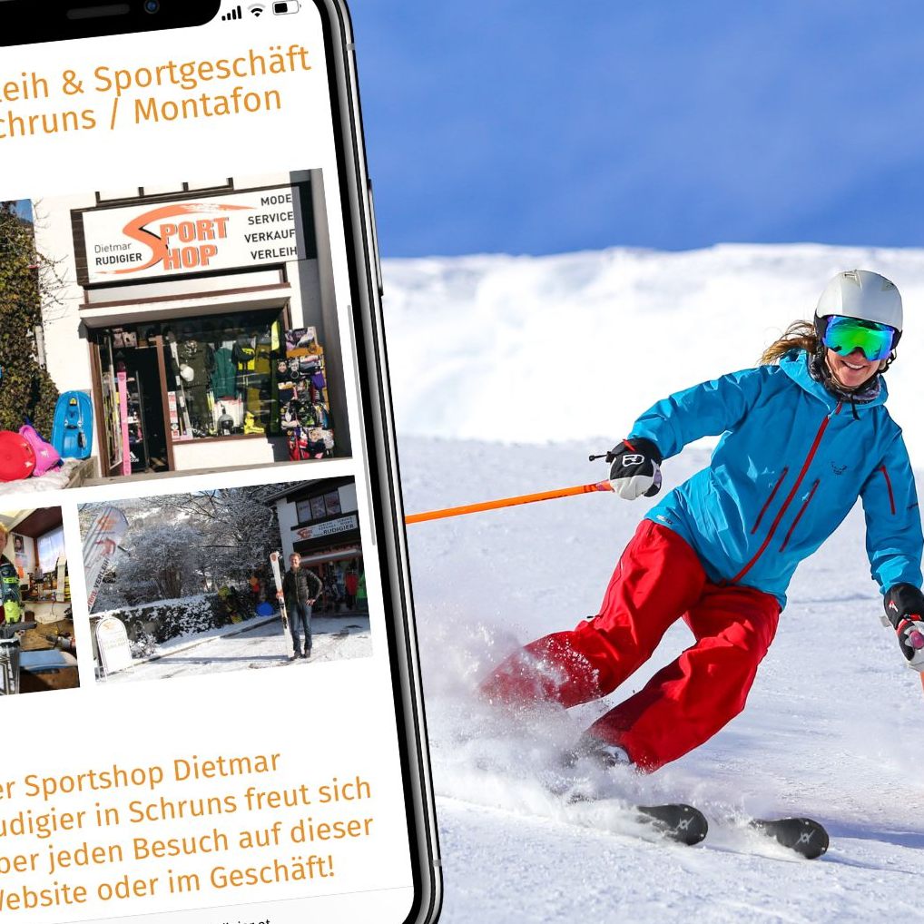 Der Sportshop Dietmar Rudigier in Schruns bietet Skiverleih, -verkauf und -service sowie Sportmode.