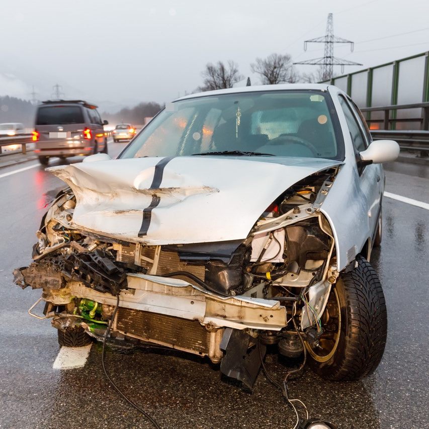 Schleuderunfall auf der A14.