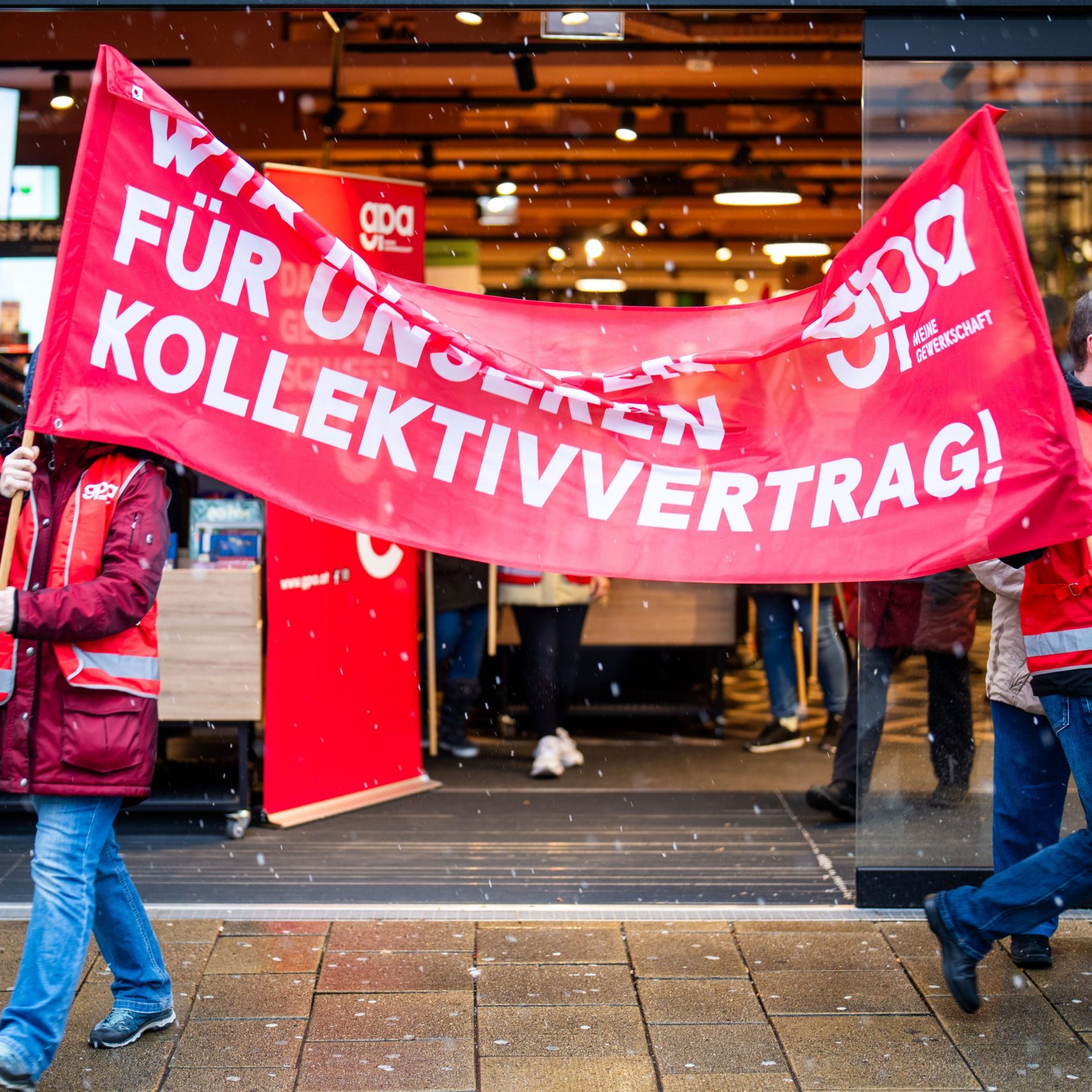 Warnstreik im Handel am vergangenen Samstag in Wien.