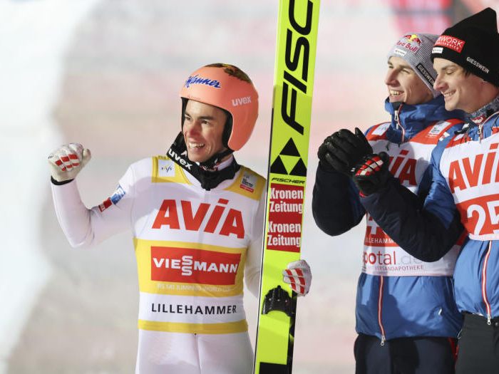 Stefan Kraft gewann im Skispringen in Lillehammer. Stefan Kraft gewann im Skispringen in Lillehammer.