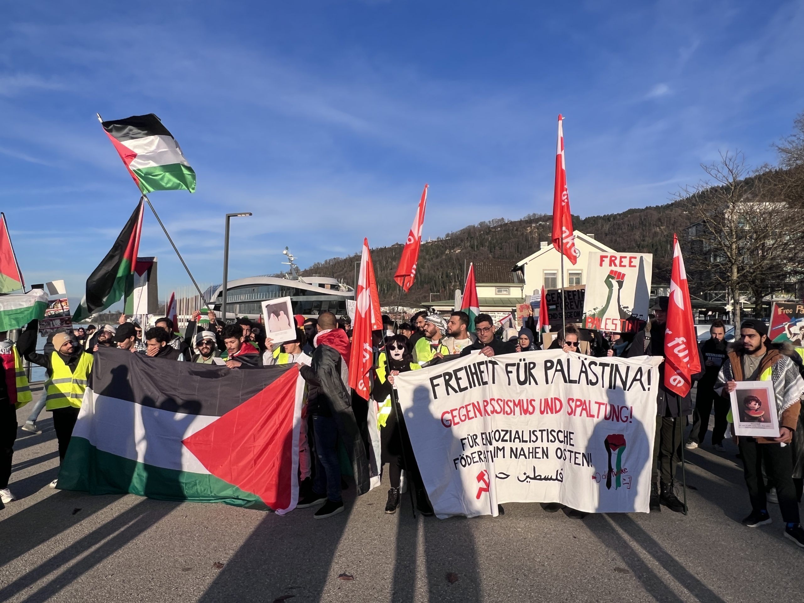 190 Personen gingen am Samstag bei einer Pro-Palästina-Demo in Bregenz auf die Straße.