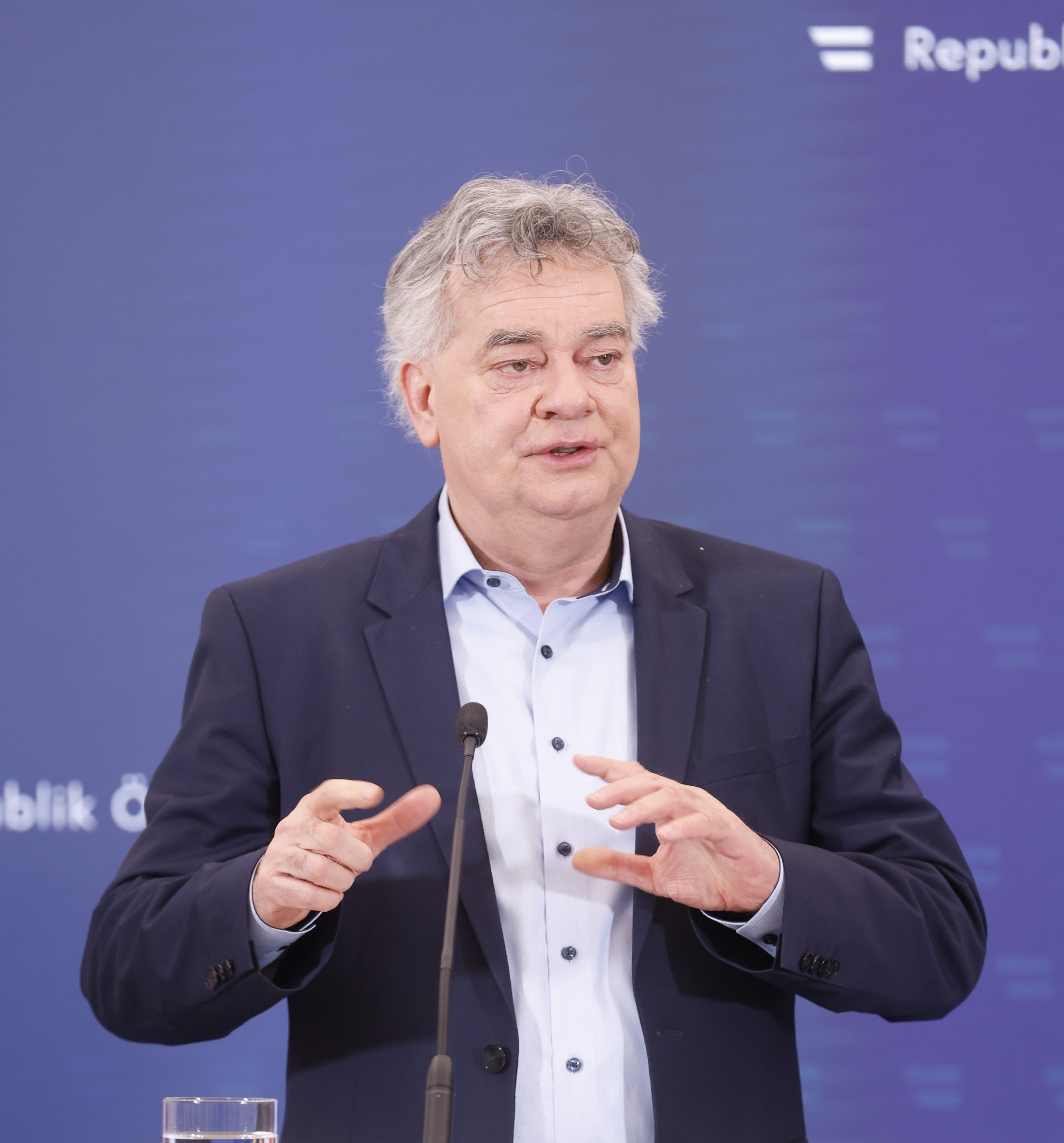 Vizekanzler Werner Kogler (Grüne) am Mittwoch, 31. Jnner 2024, im Rahmen eines Pressefoyers nach einer Sitzung des Ministerrats, in Wien.