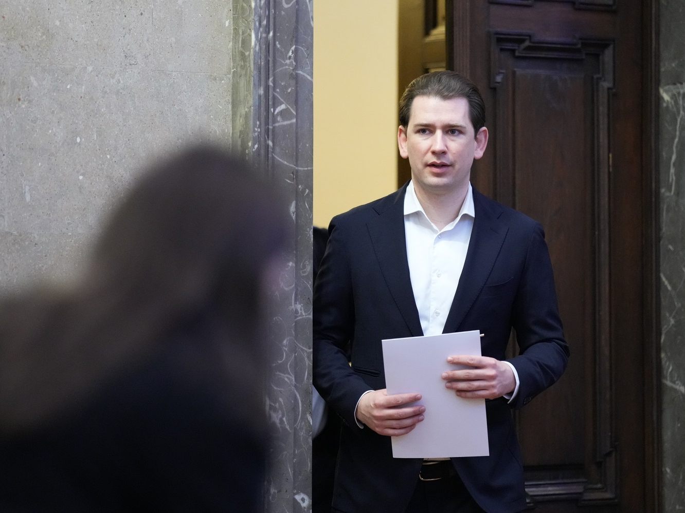 Sebastian Kurz im Rahmen des Prozesses.