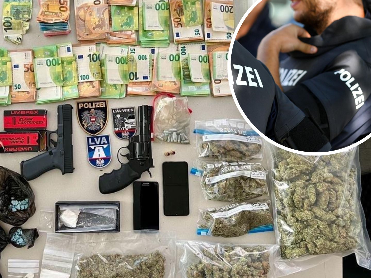 Ein Beifahrer flüchtete bei einer Verkehrskontrolle und führte die Polizisten zufällig zu einem großen Suchtgiftversteck. Ein Beifahrer flüchtete bei einer Verkehrskontrolle und führte die Polizisten zufällig zu einem großen Suchtgiftversteck.